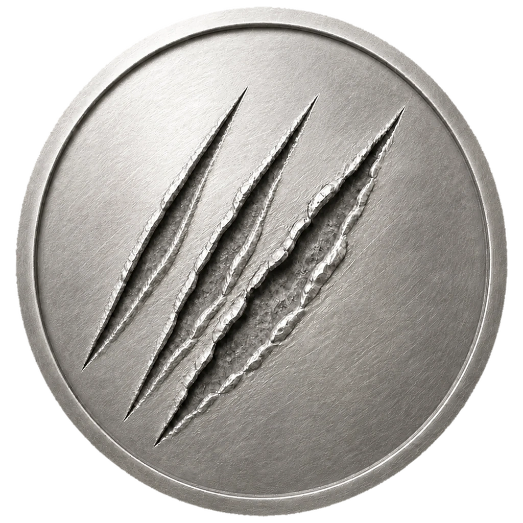 Platinum III medal with three claw marks